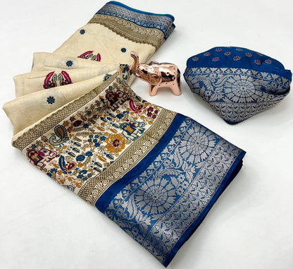 Pure Benny Cotton Saree with Elegant Jacquard Border – Lightweight Daily & Office Wear Saree | Swaraas.in