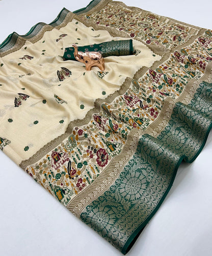 Pure Benny Cotton Saree with Elegant Jacquard Border – Lightweight Daily & Office Wear Saree | Swaraas.in