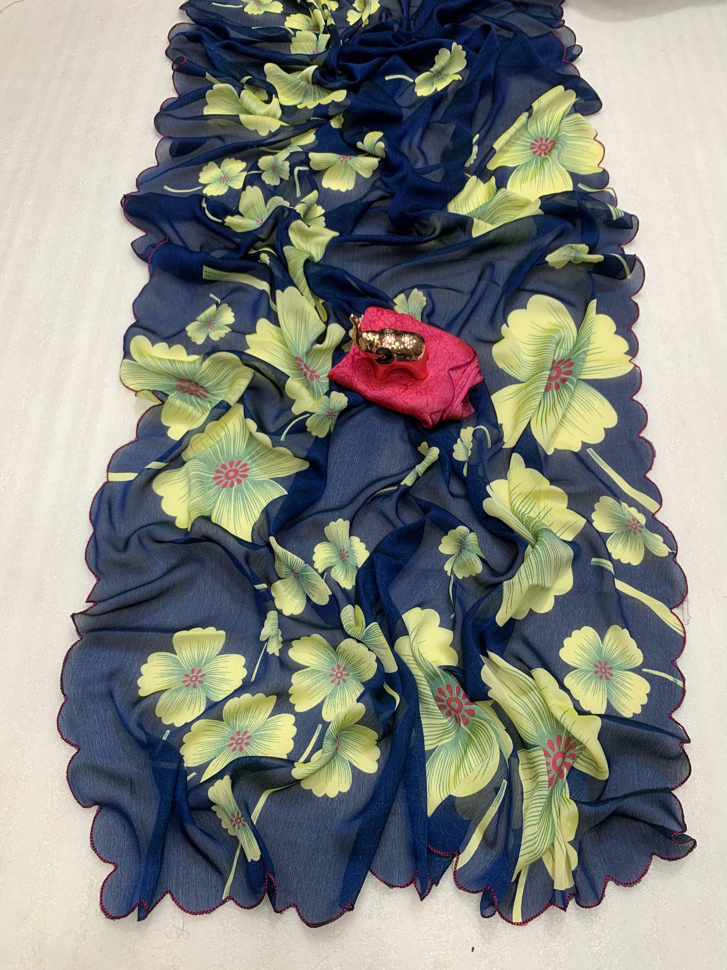 New beautiful summer floral saree with mina color cutwork bollywood saree Saree comes beautiful blooming colour and shine
