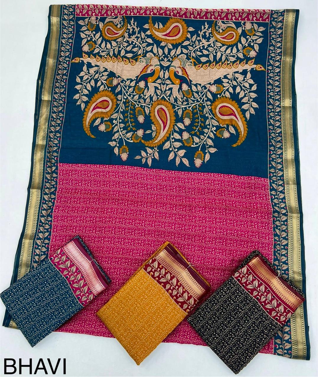 Soft Mul Cotton with Designer Patola printed & Zari border