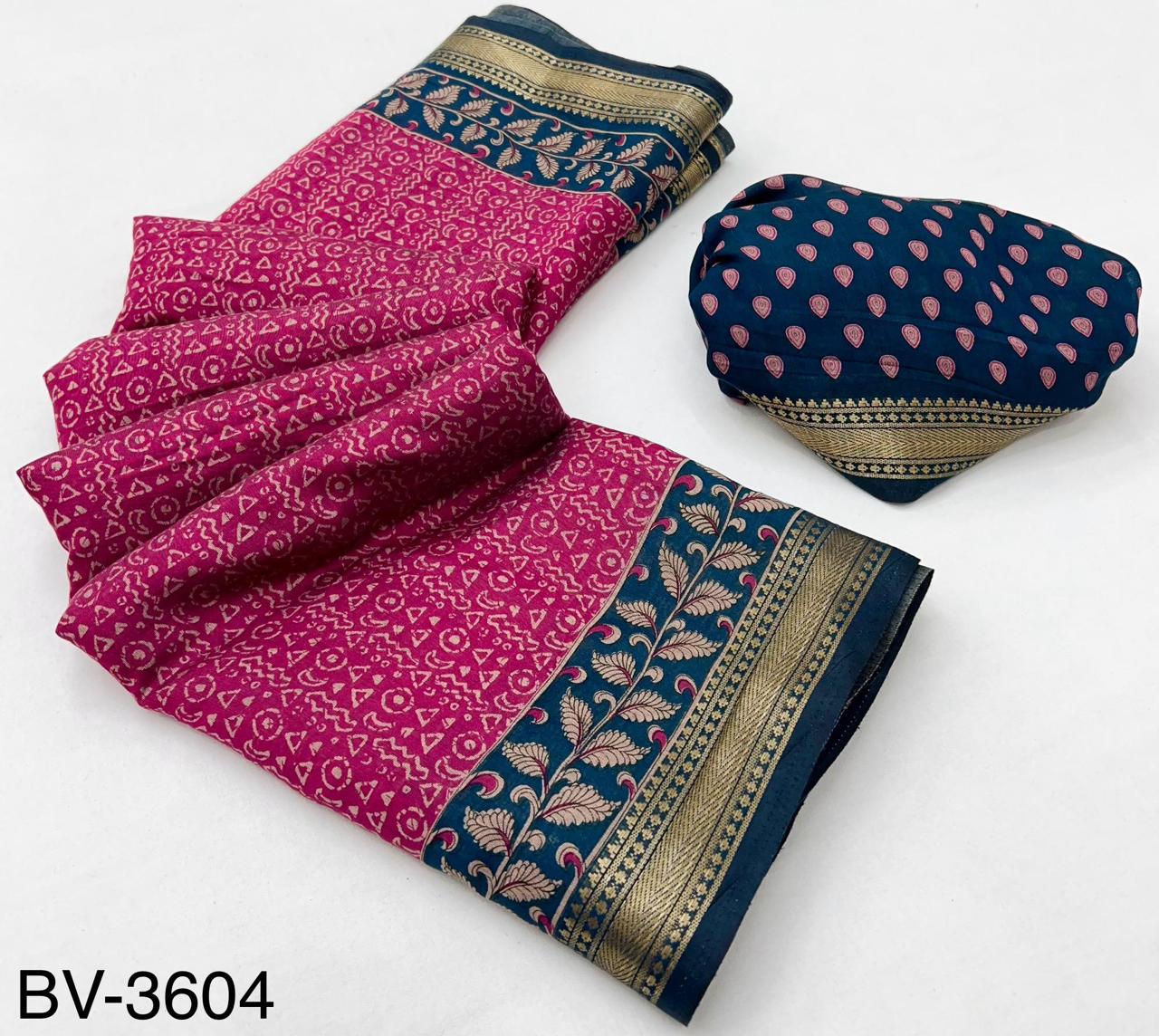 Soft Mul Cotton with Designer Patola printed & Zari border