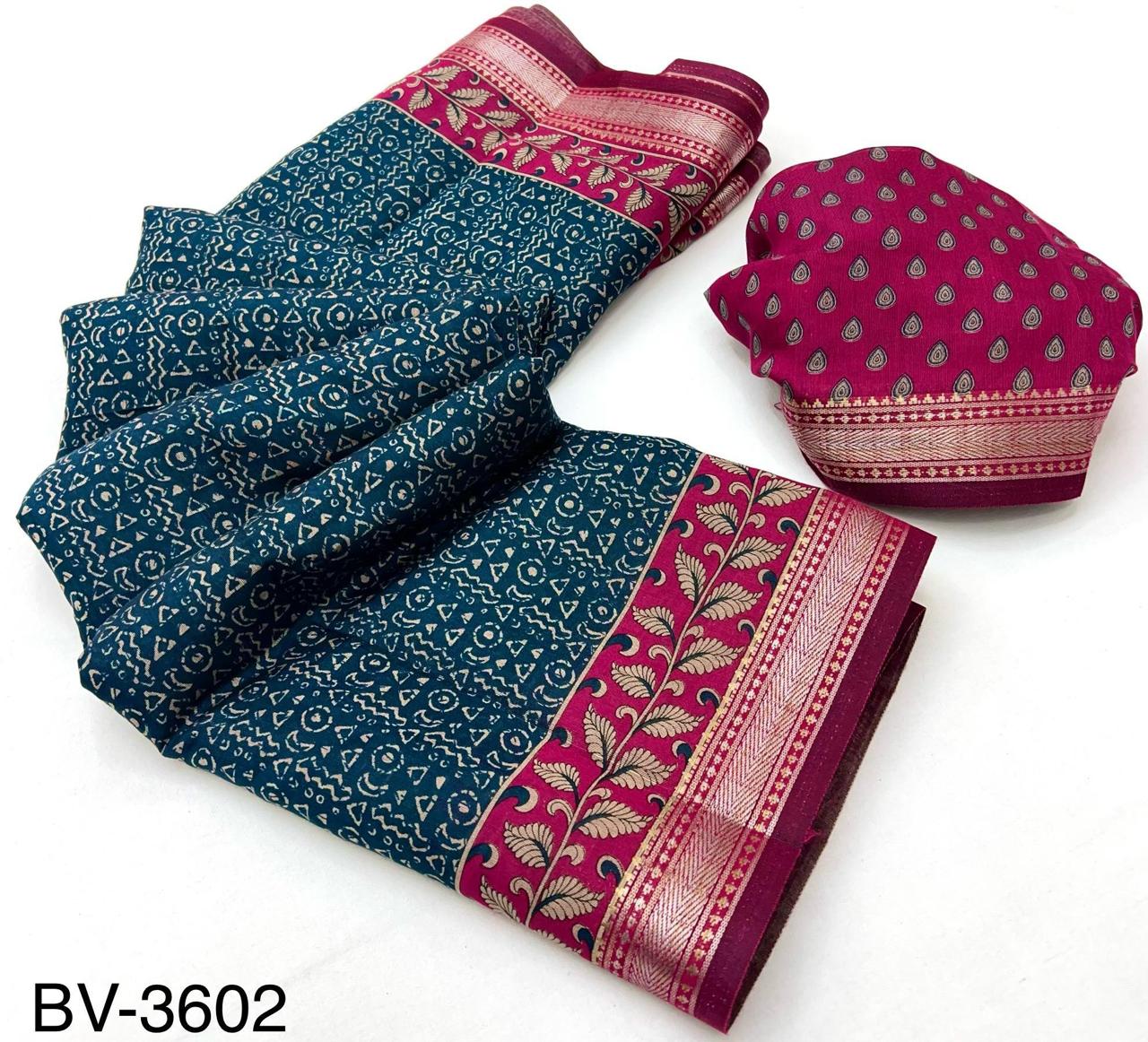 Soft Mul Cotton with Designer Patola printed & Zari border
