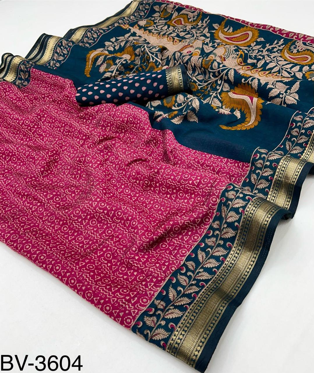 Soft Mul Cotton with Designer Patola printed & Zari border