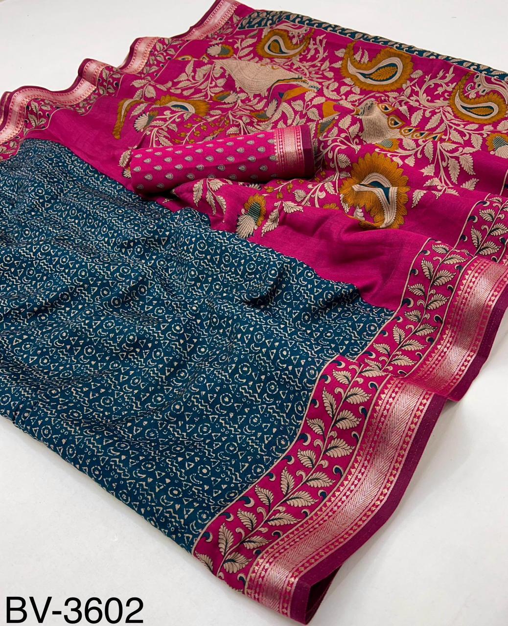Soft Mul Cotton with Designer Patola printed & Zari border