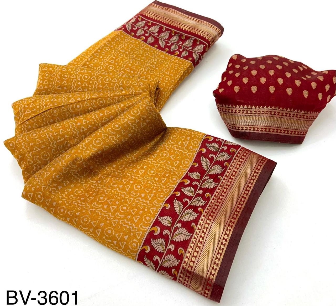 Soft Mul Cotton with Designer Patola printed & Zari border