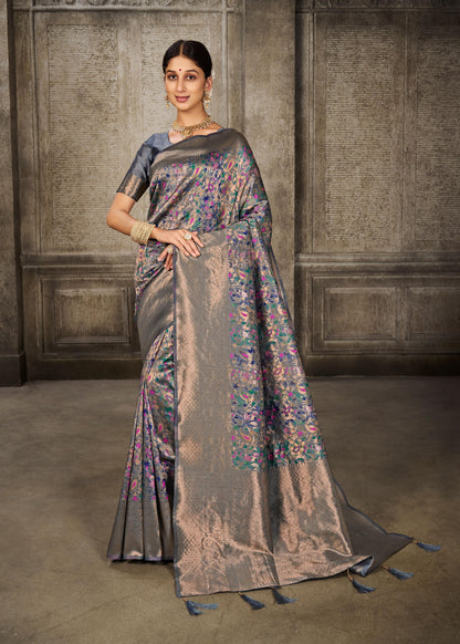 Kashmiri Modal Handloom Weaving Saree with Traditional Motifs – Soft & Elegant Ethnic Wear | Swaraas.in