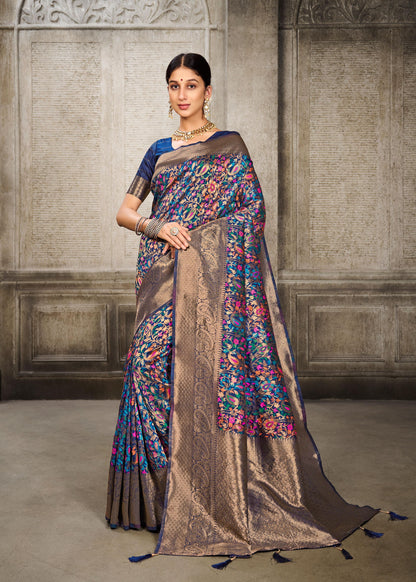 Kashmiri Modal Handloom Weaving Saree with Traditional Motifs – Soft & Elegant Ethnic Wear | Swaraas.in
