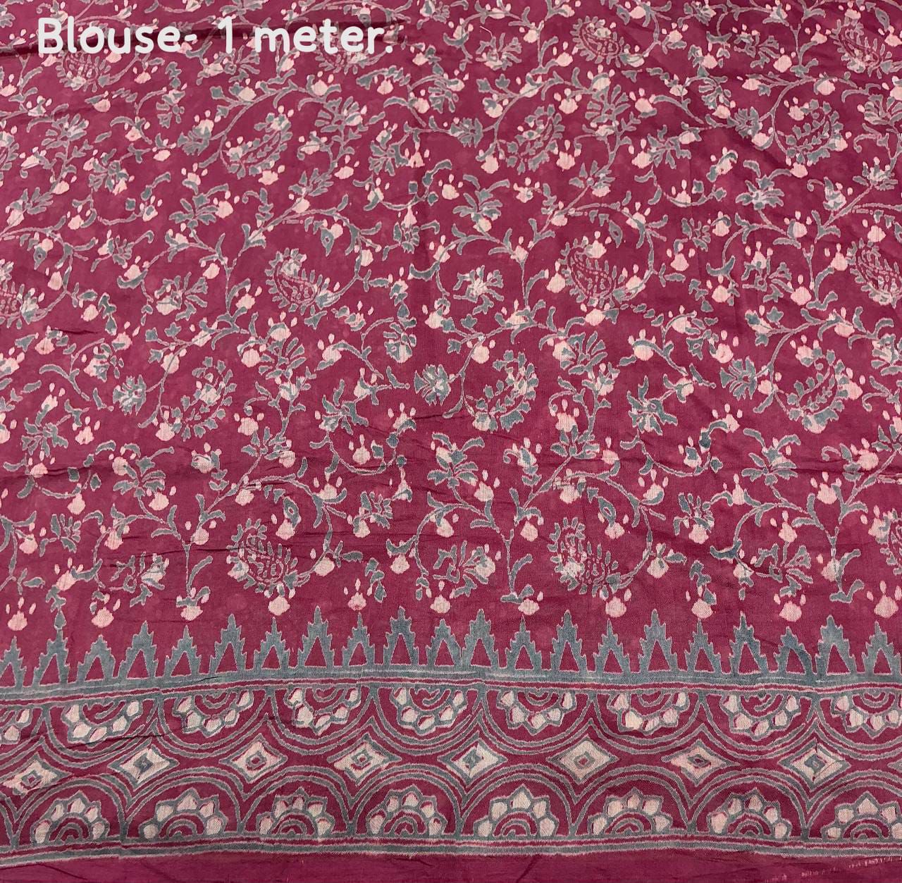 Pure Chanderi Cotton Shibori Saree with Hand-Tied Contrast Pattern & Matching Shibori Border