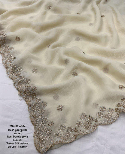 Soft Crush Saree with Zari Embroidery & Stone Work | Lightweight Party Wear Saree