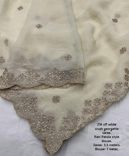 Soft Crush Saree with Zari Embroidery & Stone Work | Lightweight Party Wear Saree