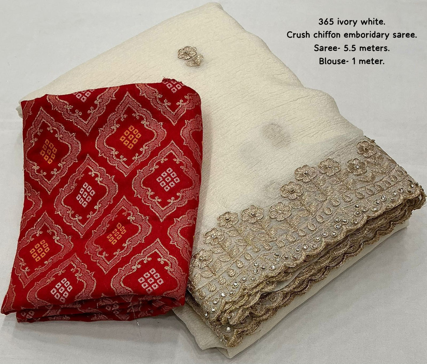 Soft Crush Saree with Zari Embroidery & Stone Work | Lightweight Party Wear Saree