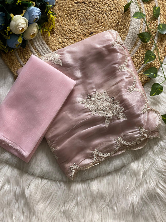 Pure Jimmy Choo Sequin Embroidered Saree with Arco Cut Border | Satin Banglory Blouse | Hitva Sarees