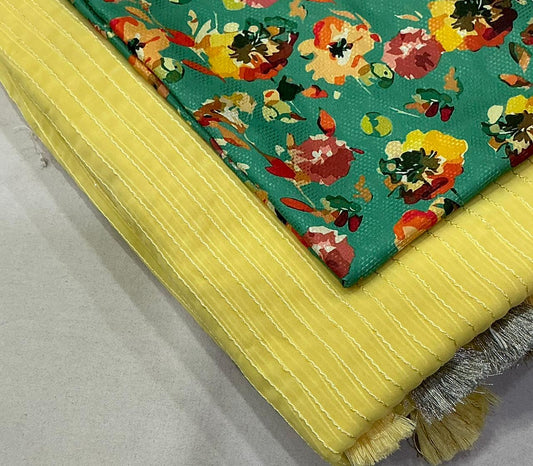 AK-516 Janki Georgette – Soft Georgette Saree with Thread Embroidery & Jute Silk Printed Blouse