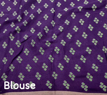 Ajrakh Print Soft Cotton-Feel Saree with blouse – 6.3 Meters