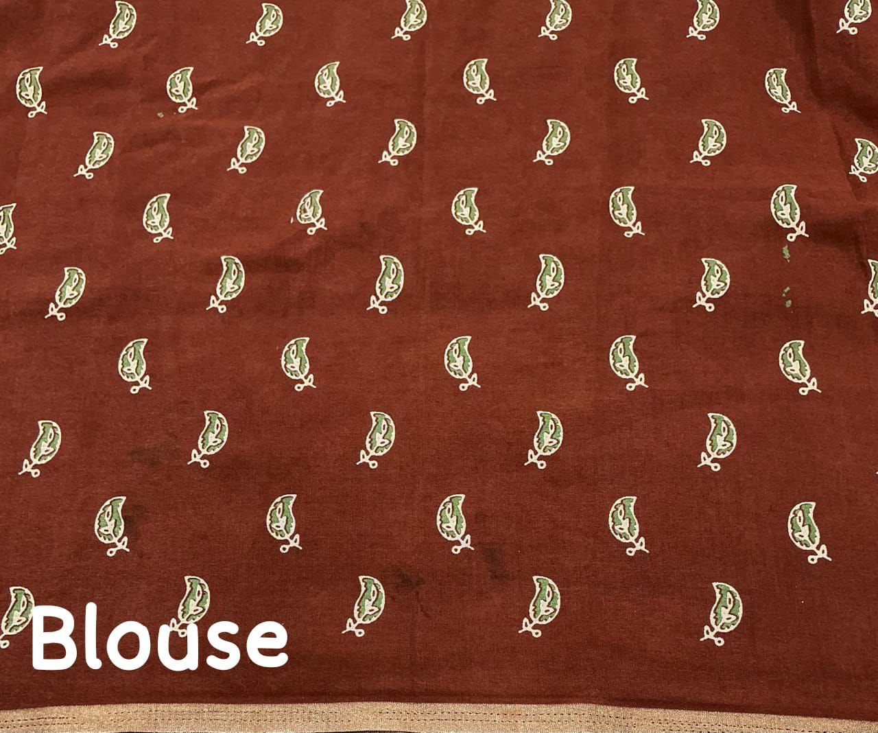 Ajrakh Print Soft Cotton-Feel Saree with blouse – 6.3 Meters