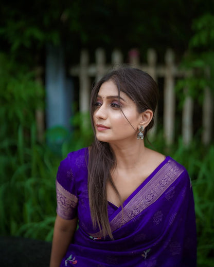 VIRANSHI | heavy Tussur Silk Saree with Zaal pattern all over Saree