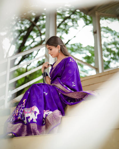 VIRANSHI | heavy Tussur Silk Saree with Zaal pattern all over Saree