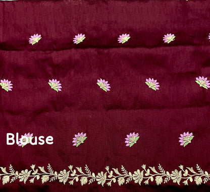 Phantom silk embroidery blouse detail