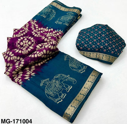 Soft Mangalgiri Mul Cotton Saree with Designer Patola Print, Rich Pallu & Viscose Zari Peacock Border