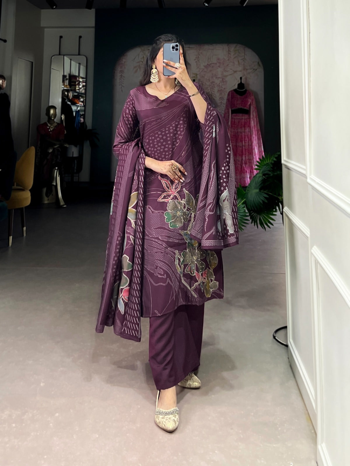 Beads meet blooms in this stunning salwar suit