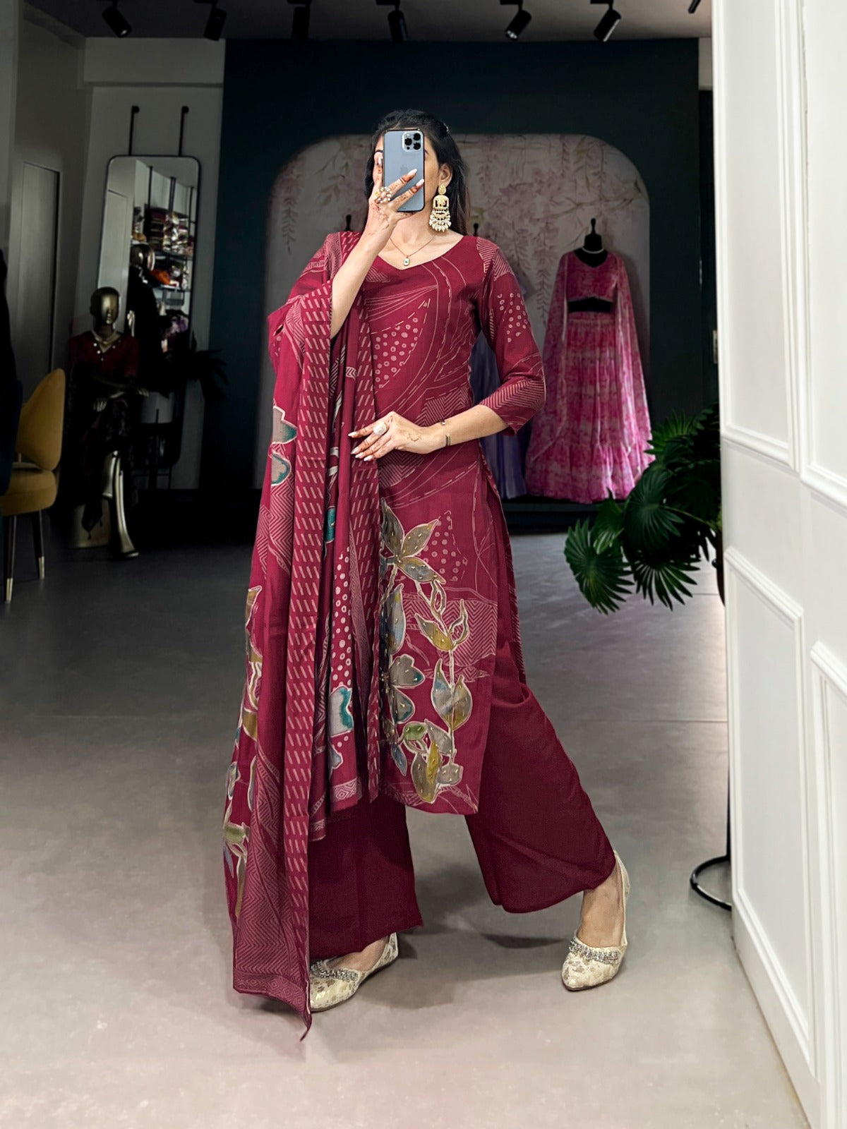 Beads meet blooms in this stunning salwar suit
