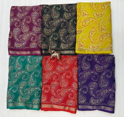 Heavy mul base cotton silk saree with beautiful kalamkari printed and golden zari patti border