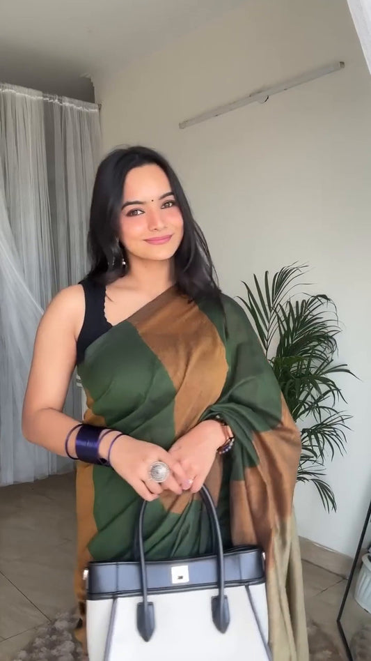 Elegant Digital Print Linen Saree with Blouse – 6.3 Mtr (Single Colour Catalog)