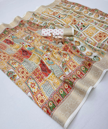 Wine Dola silk saree with gold-tone border and matching blouse piece