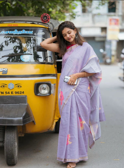 Flower linen | Saree