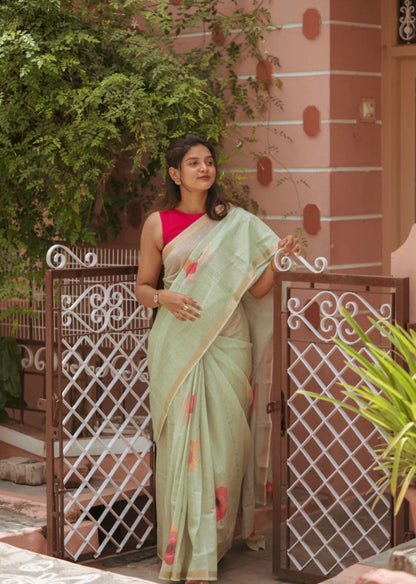 Flower linen | Saree