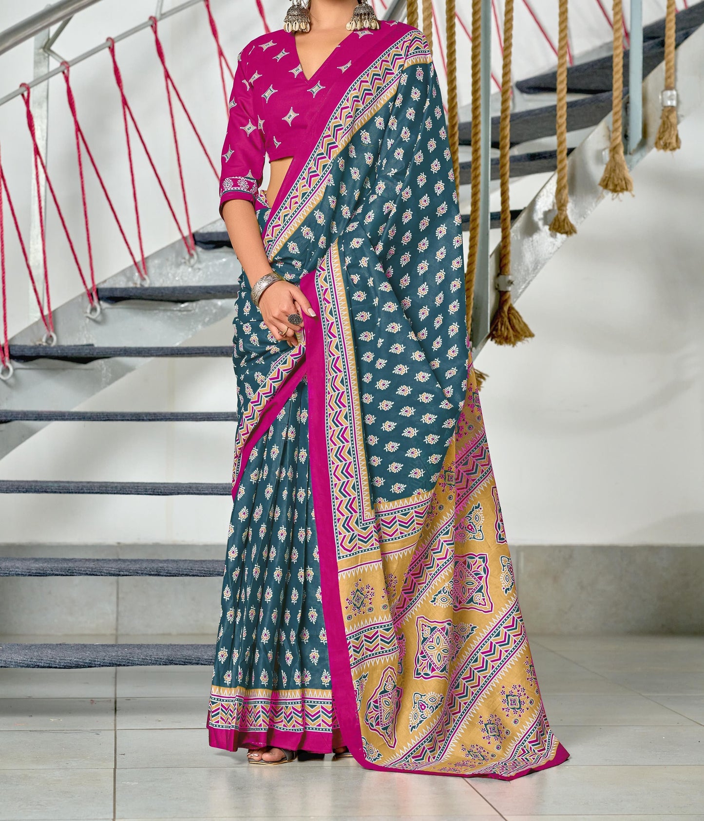 Soft Modal Silk Party wear Saree With Running Blouse