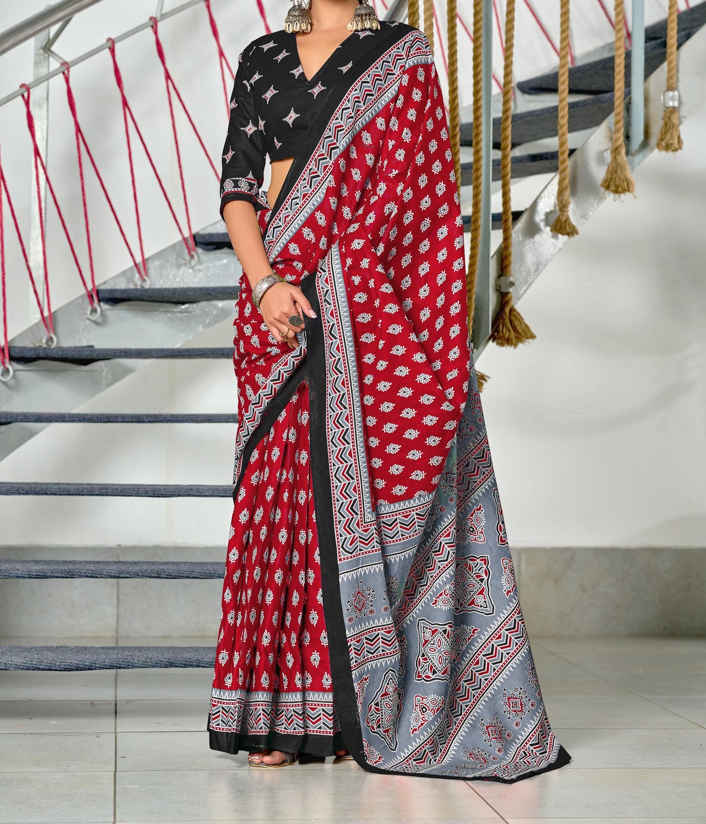 Soft Modal Silk Party wear Saree With Running Blouse
