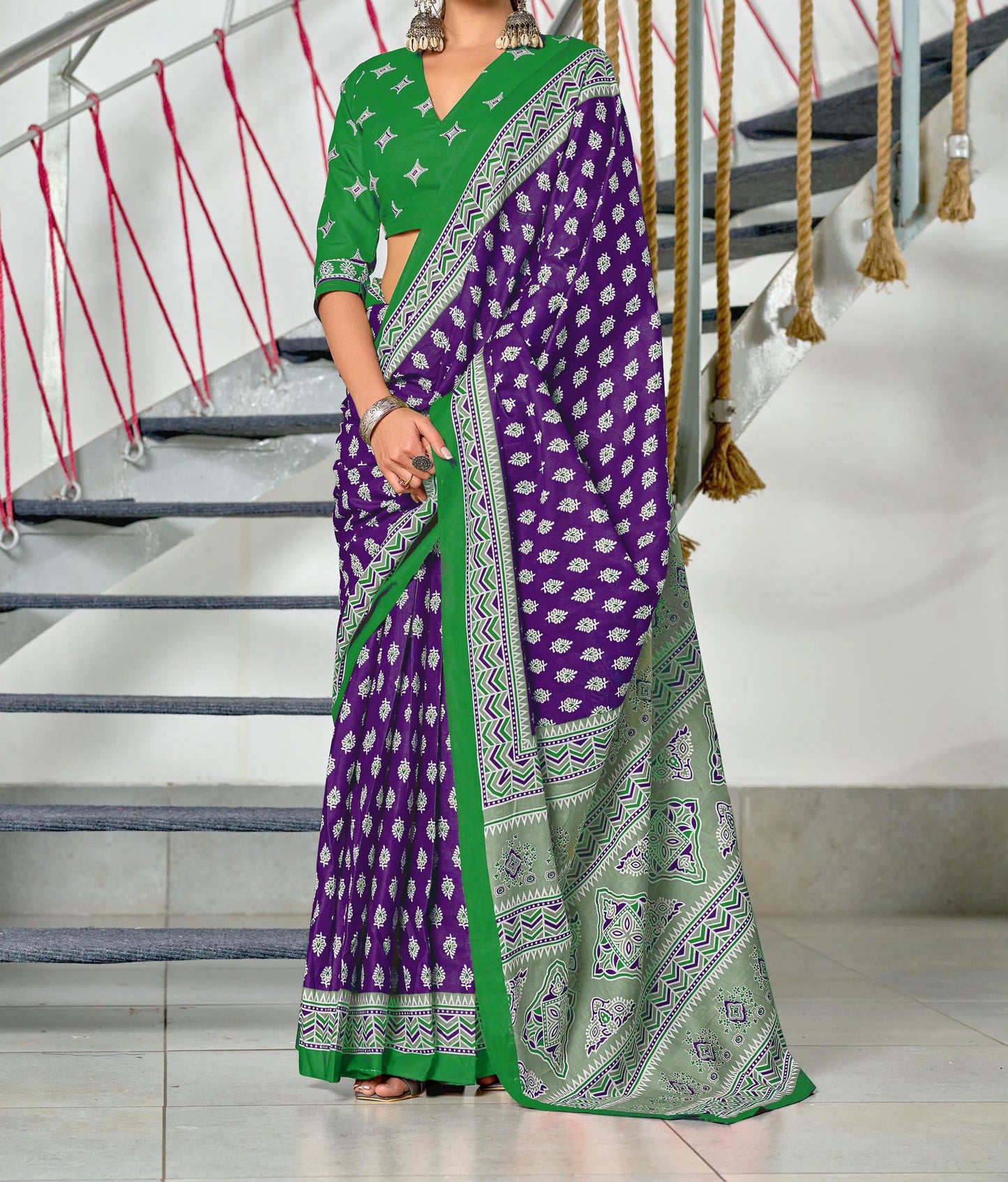 Soft Modal Silk Party wear Saree With Running Blouse