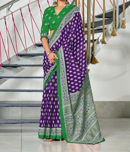 Soft Modal Silk Party wear Saree With Running Blouse
