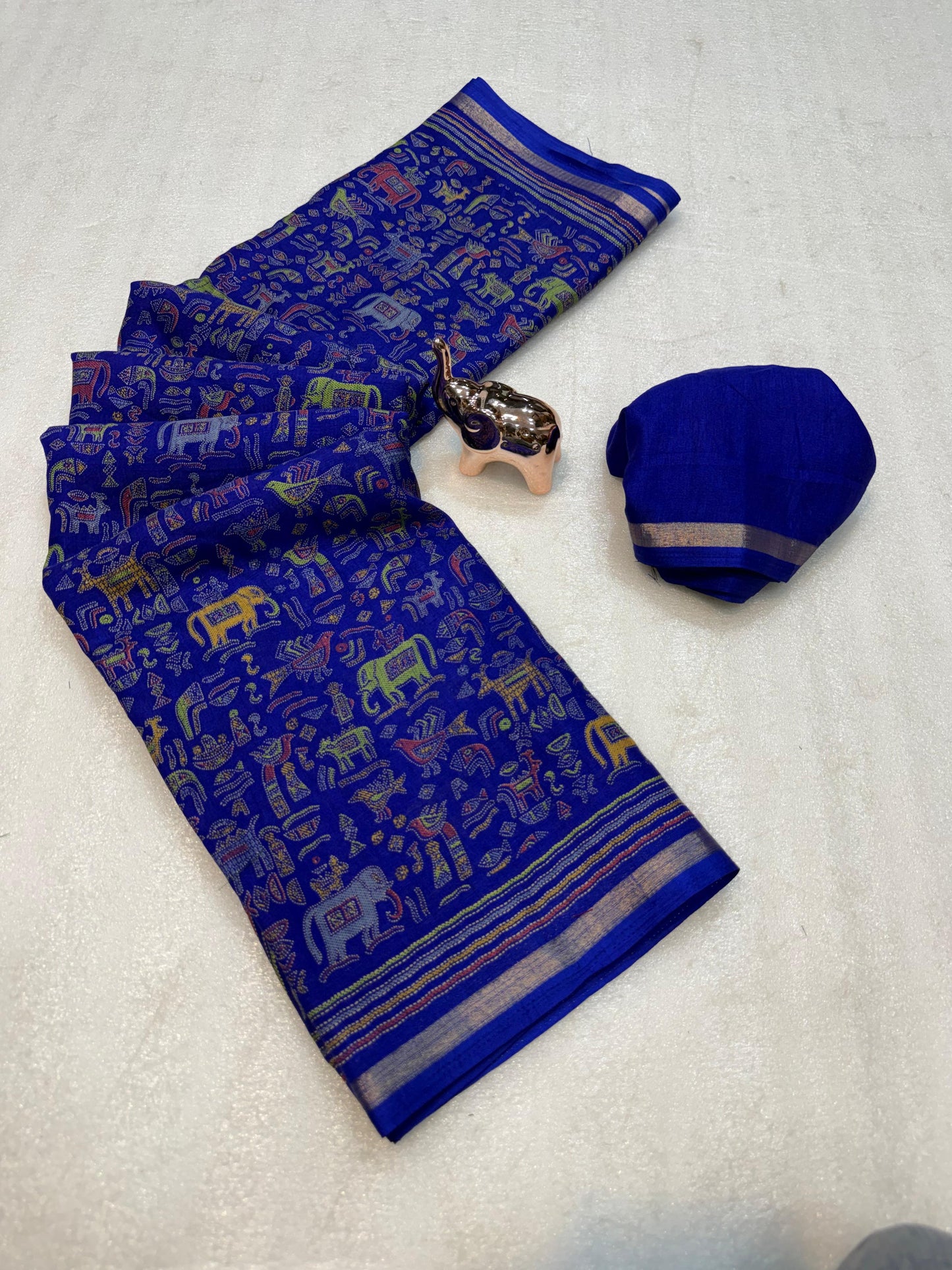 Women Printed Saree with Blouse Piece