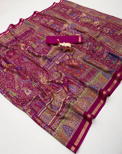 Women Printed Saree with Blouse Piece