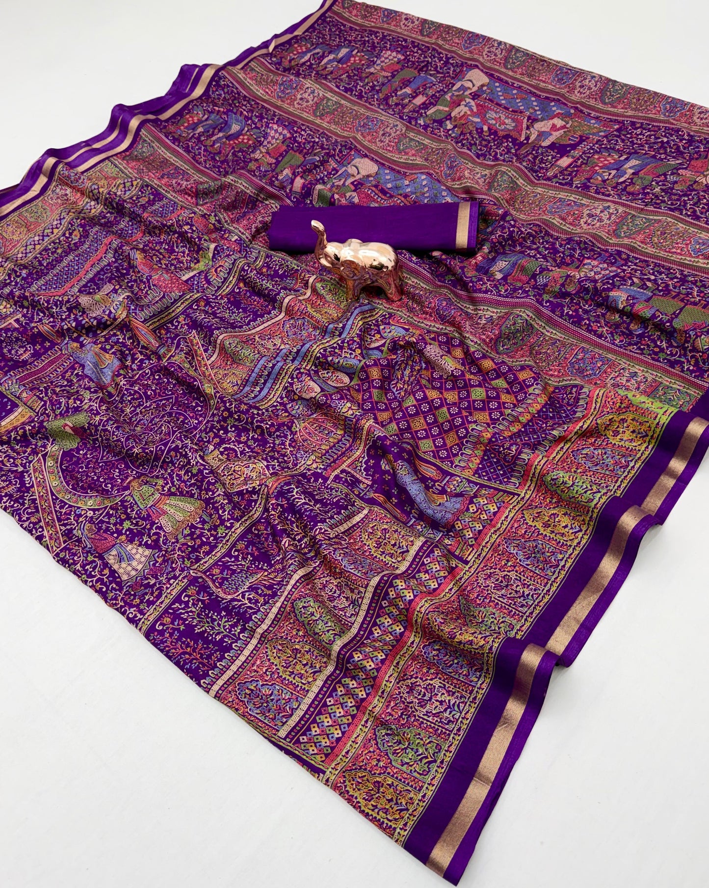 Women Printed Saree with Blouse Piece