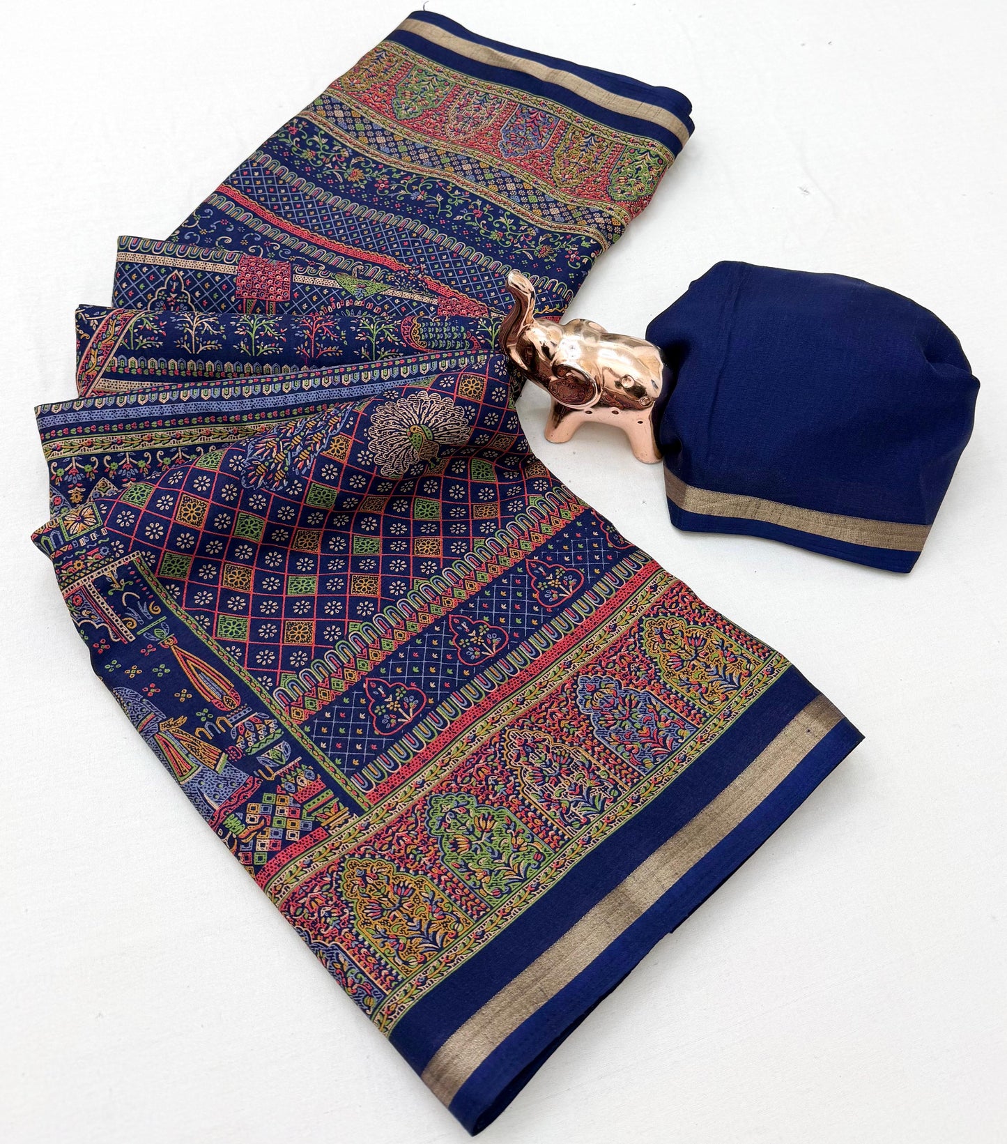 Women Printed Saree with Blouse Piece