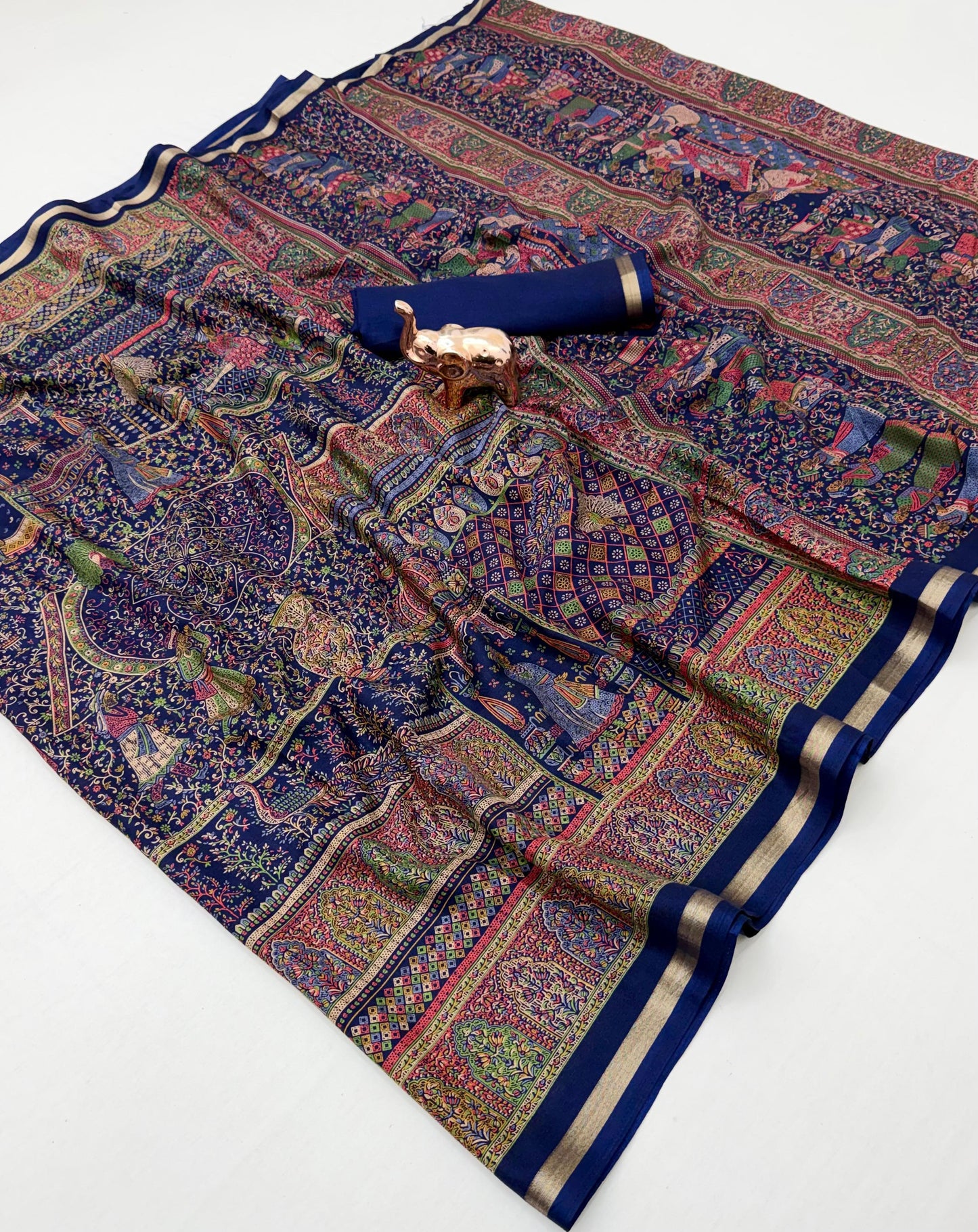 Women Printed Saree with Blouse Piece