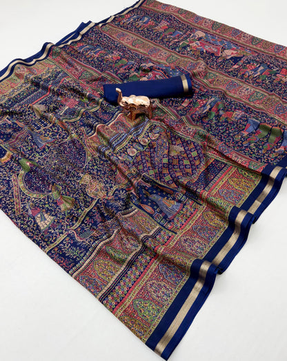 Women Printed Saree with Blouse Piece