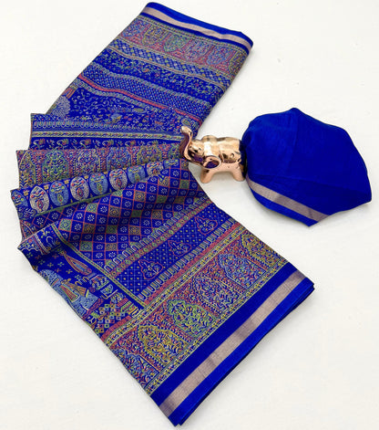 Women Printed Saree with Blouse Piece