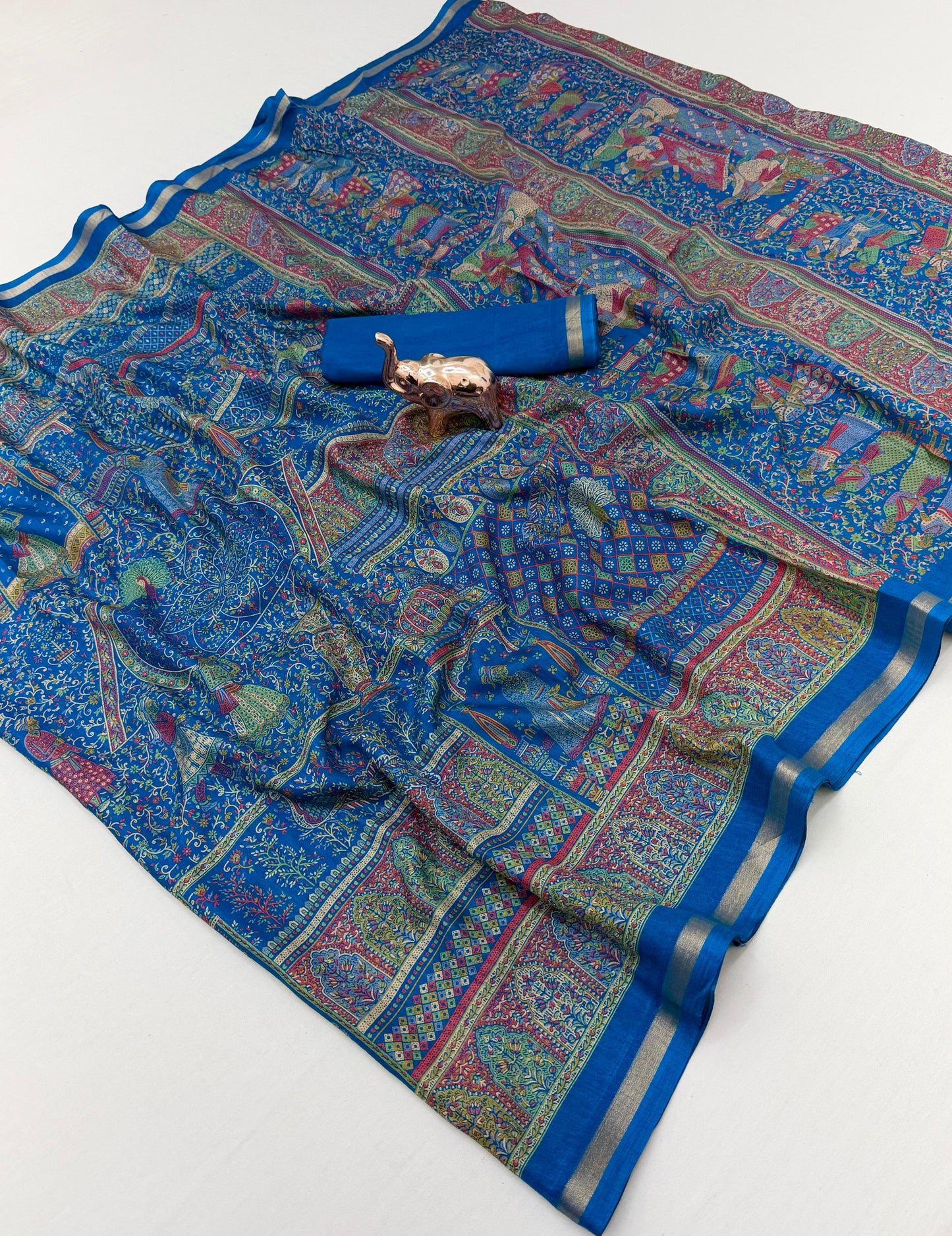 Women Printed Saree with Blouse Piece
