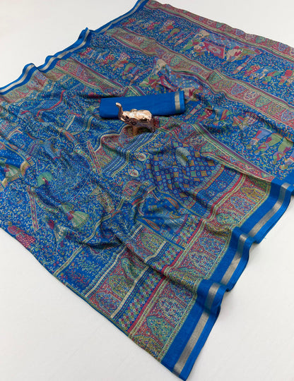 Women Printed Saree with Blouse Piece