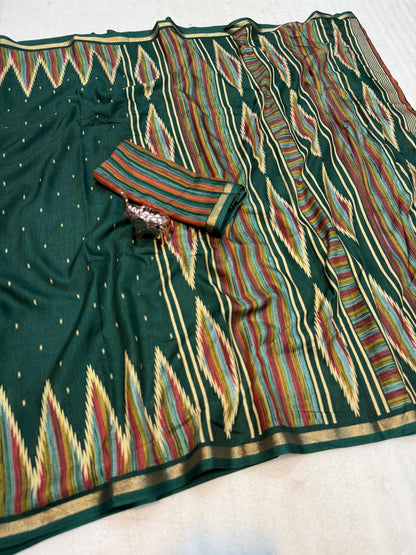 Women Printed Saree with Blouse Piece