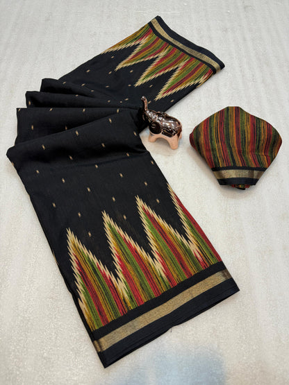 Women Printed Saree with Blouse Piece
