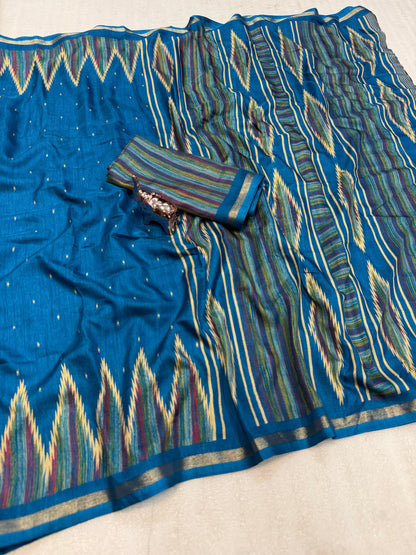 Women Printed Saree with Blouse Piece