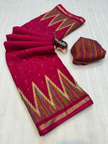 Women Printed Saree with Blouse Piece