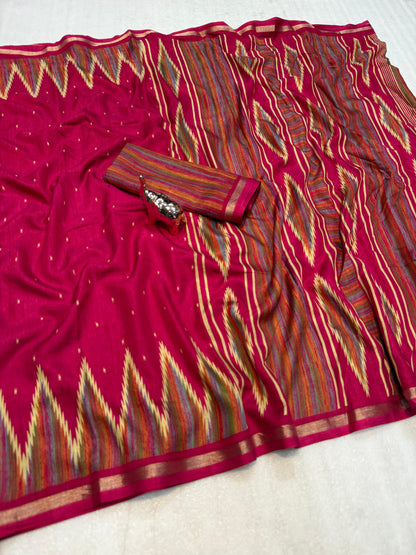 Women Printed Saree with Blouse Piece