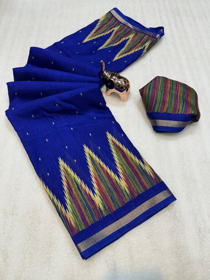 Women Printed Saree with Blouse Piece