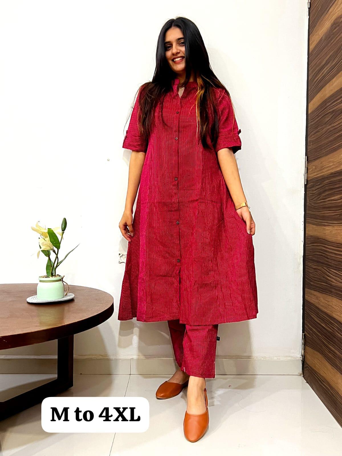 Featuring beautiful Heavy 2pcs Suit which is beautifully decorated with khata aline kurti .It is paired with matching pants